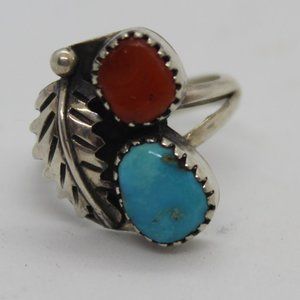 Size 5 Navajo Sterling Silver Turquoise Ring